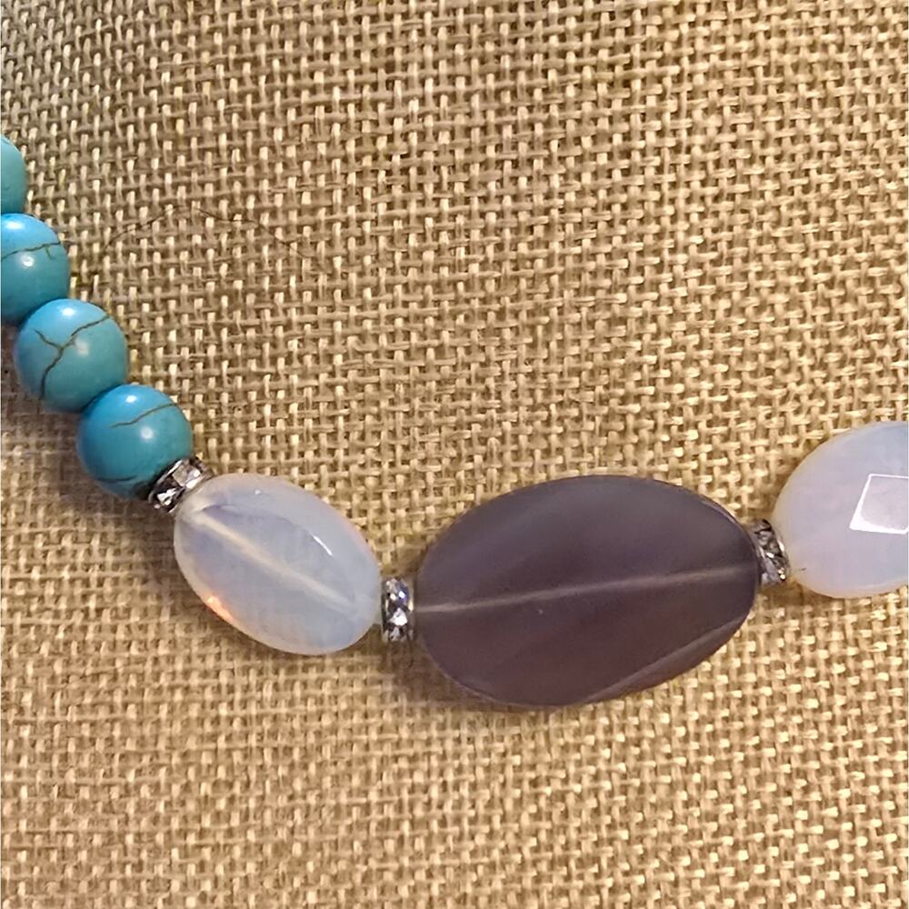 Lia Sophia Kiam RHYTHMIC Necklace $158 Turquoise, Agate, Crystals, & Glass Bead - Picture 10 of 11